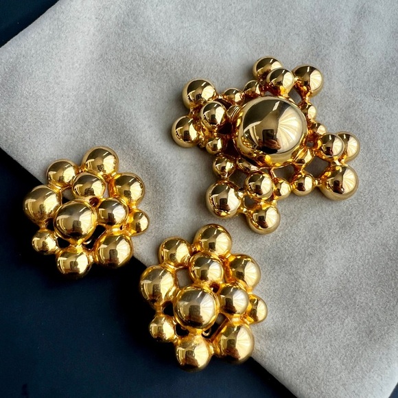 Gem-Craft Gold Bubble Brooch Set - Picture 11 of 12